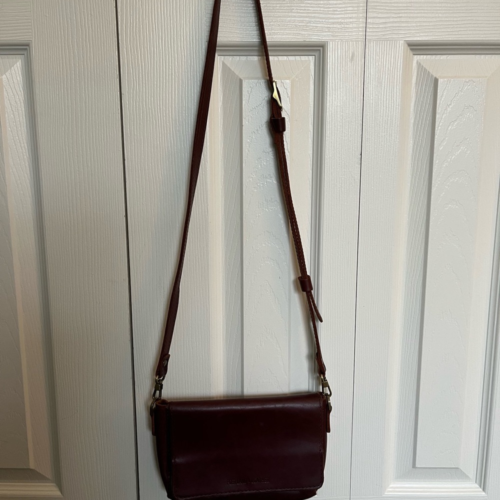 Portland Leather Rich Brown Crossbody Bag - Picture 2 of 4